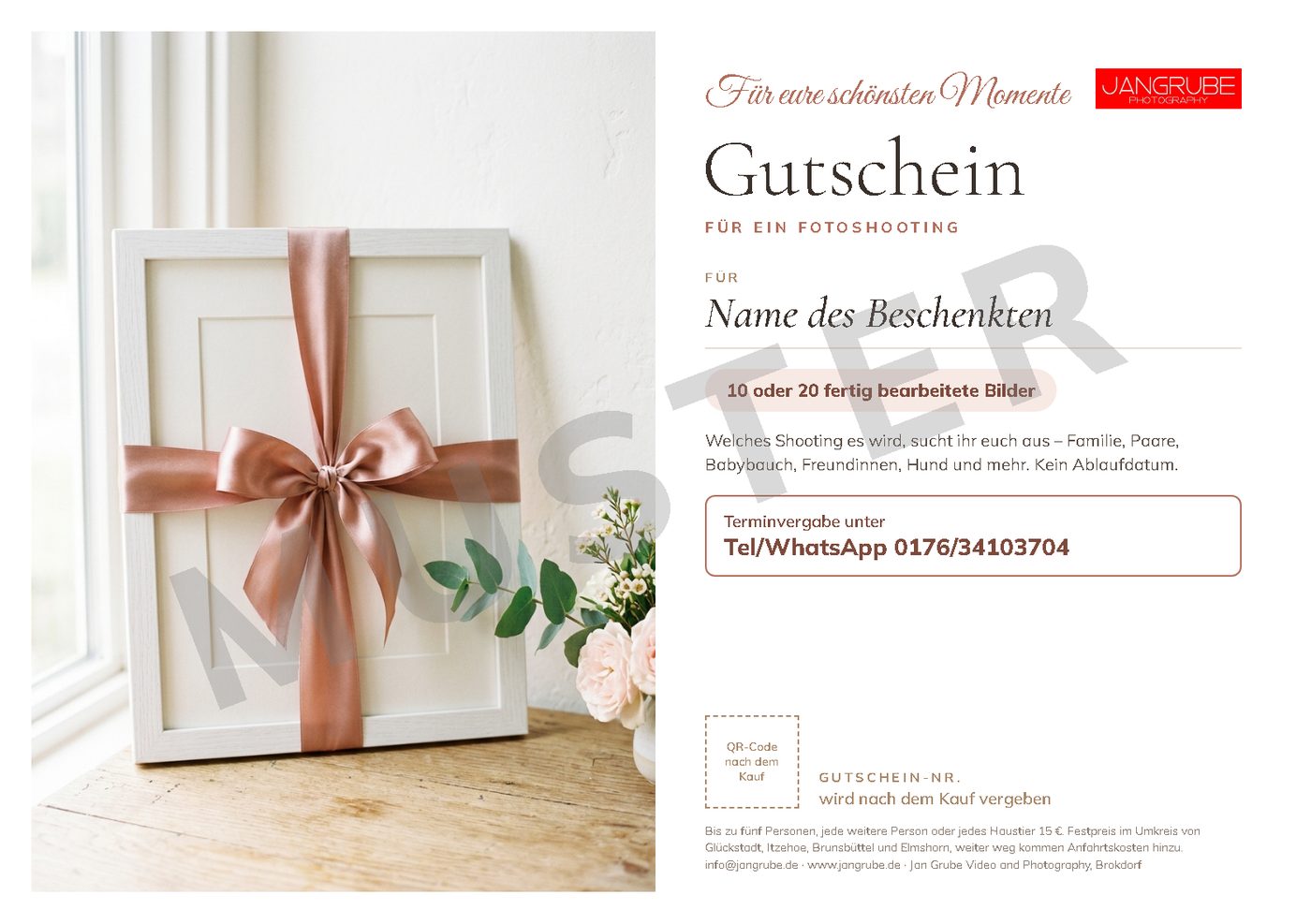 Muster: Fotoshooting-Gutschein zum Ausdrucken