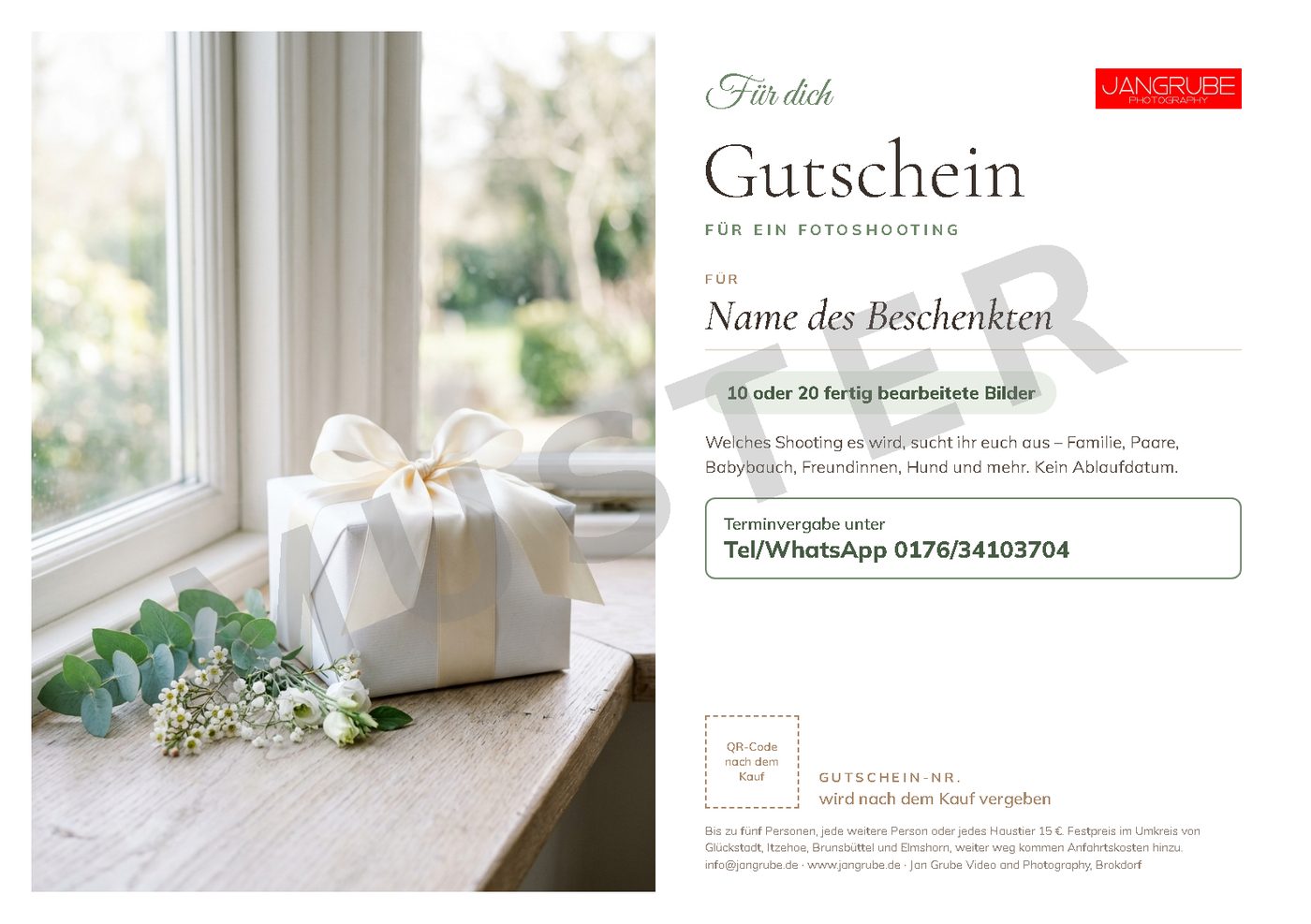 Muster: Hundeshooting-Gutschein zum Ausdrucken